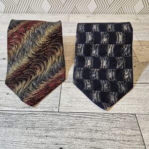 Louis Roth Men's 100% Silk Tie Necktie Handmade Italy Set of 2
